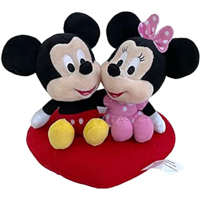 PLUSH MICKEY & MINNIE HEART CUSHION - Image 1